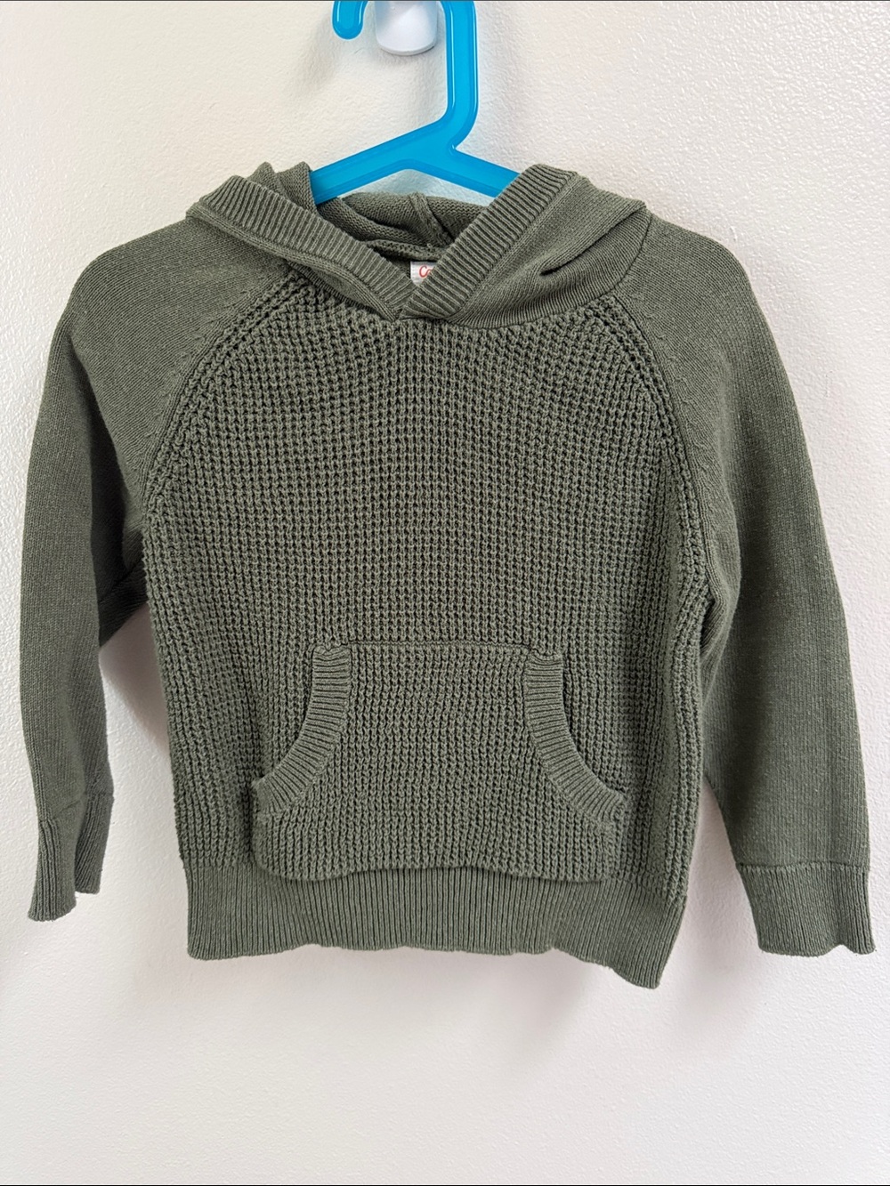 Cat & Jack Olive Green Knit Hooded Sweater